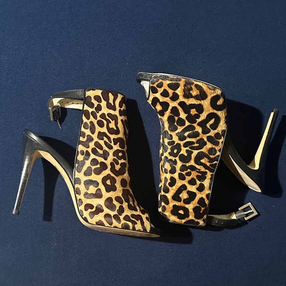 Karen Millen Black and Brown Leopard Heels